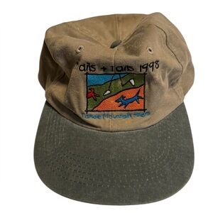Vintage Embroidered Lake Tahoe Trails & Tails Dogs Hiking StrapBack Baseball Hat